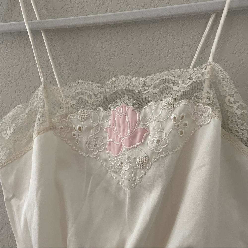 Vintage Gilead Satin Lace Romper Nightie Small Made in USA - Picture 3 of 8